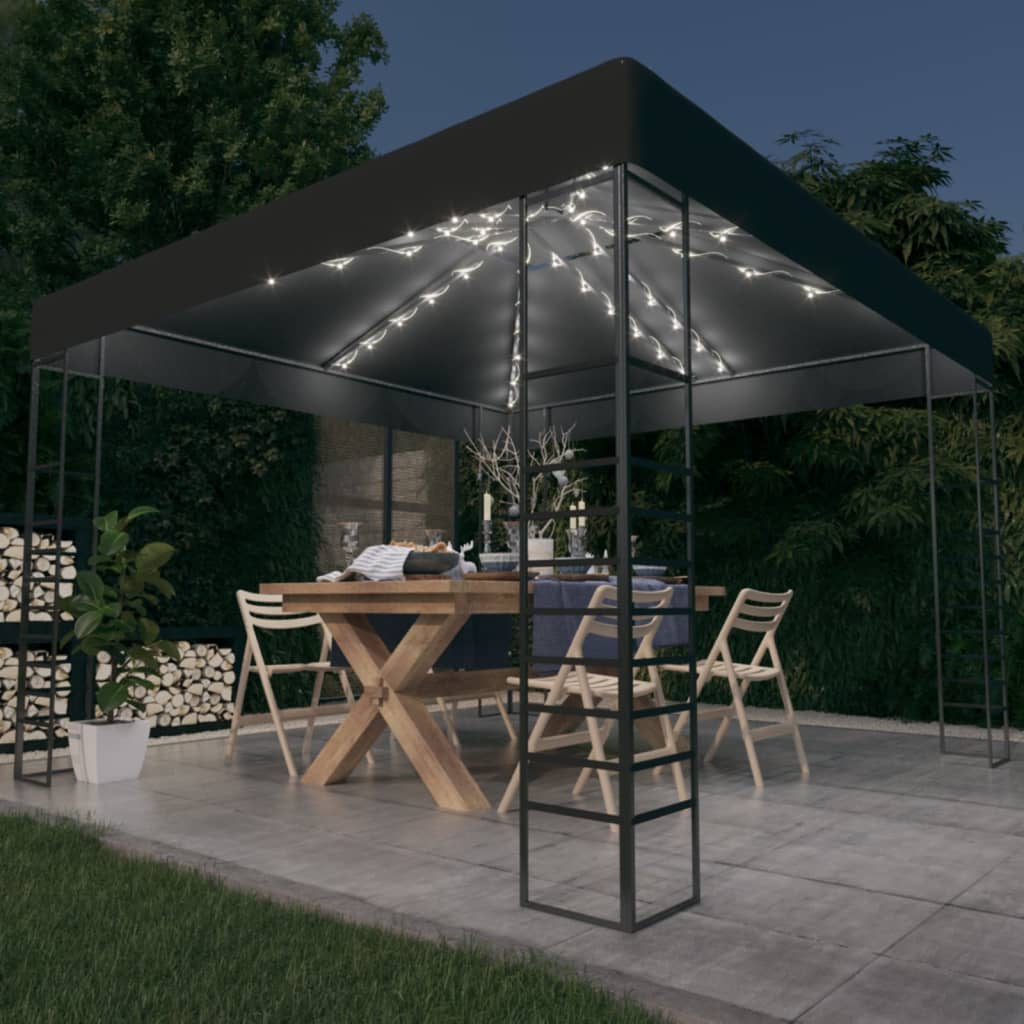 Tuinpaviljoen Met Led-Lichtslinger 3X3 M