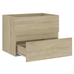 Wastafelkast Met Ingebouwde Wastafel Bewerkt Hout