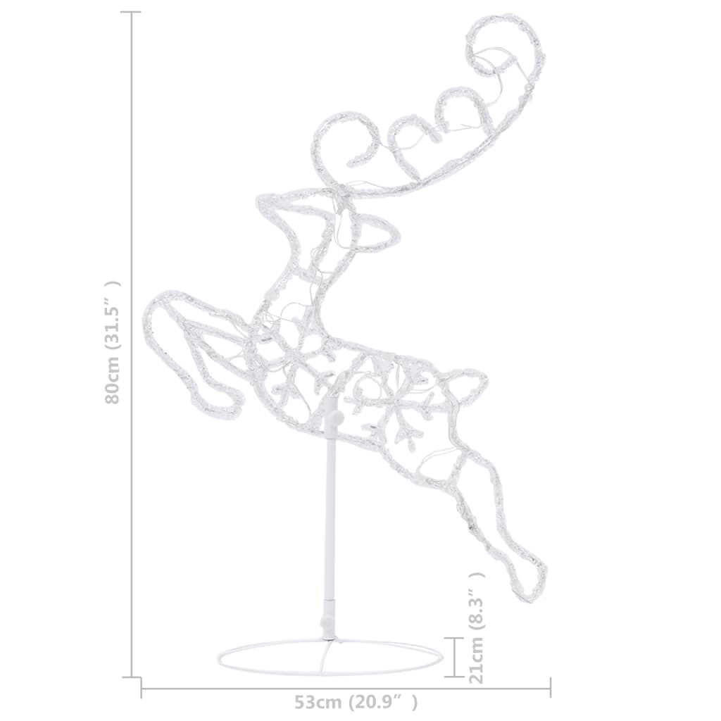 Kerstdecoratie Rendieren En Slee 260X21X87 Cm Acryl