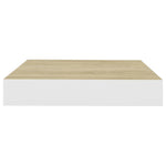 Wandschappen Zwevend 23X23,5X3,8 Cm Mdf Kleurig Eiken En Wit
