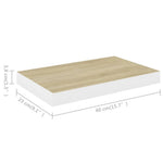 Wandschappen Zwevend 40X23X3,8 Cm Mdf Kleurig En Eiken En Wit