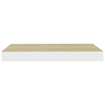 Wandschap Zwevend 50X23X3,8 Cm Mdf Kleurig En Eiken En Wit