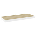 Wandschappen Zwevend 60X23,5X3,8 Cm Mdf Kleurig Eiken En Wit