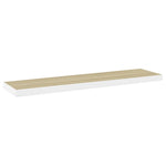 Wandschap Zwevend 120X23,5X3,8 Cm Mdf Kleurig En Eiken En Wit