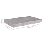 Wandschappen Zwevend 50X23X3,8 Cm Mdf Betongrijs