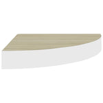 Hoekwandschap 25X25X3,8 Cm Mdf Kleurig En Eiken En Wit