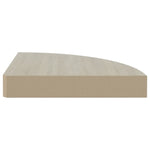 Hoekwandschap 25X25X3,8 Cm Mdf Kleurig En Eiken En Wit