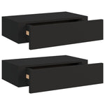 Wandschappen Met Lade 40X23,5X10 Cm Mdf Zwart