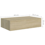 Wandschap Met Lade 40X23,5X10 Cm Mdf Kleurig Eiken