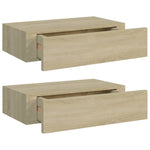 Wandschappen Met Lade 40X23,5X10 Cm Mdf Kleurig Eiken