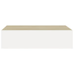 Wandschap Met Lade 40X23,5X10 Cm Mdf Kleurig En Eiken En Wit