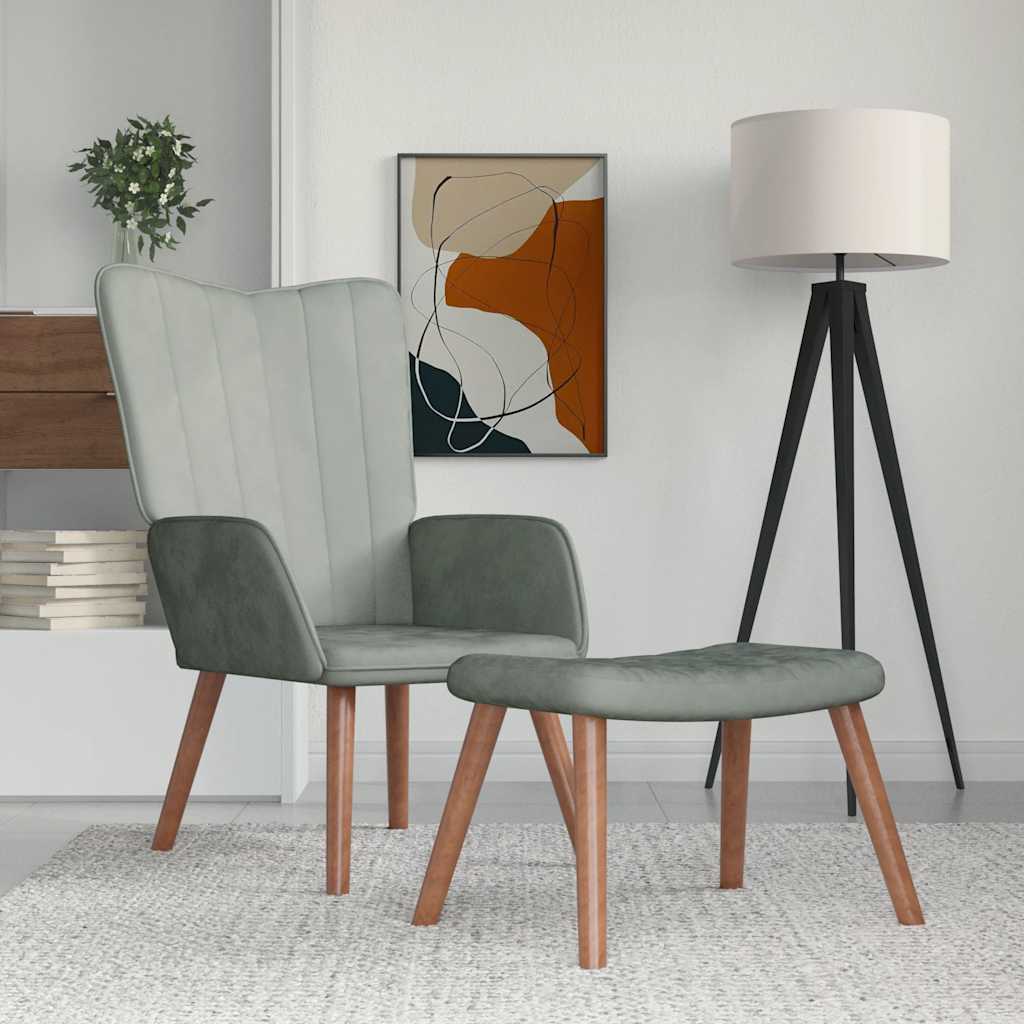 Relaxstoel Met Voetenbank Fluweel