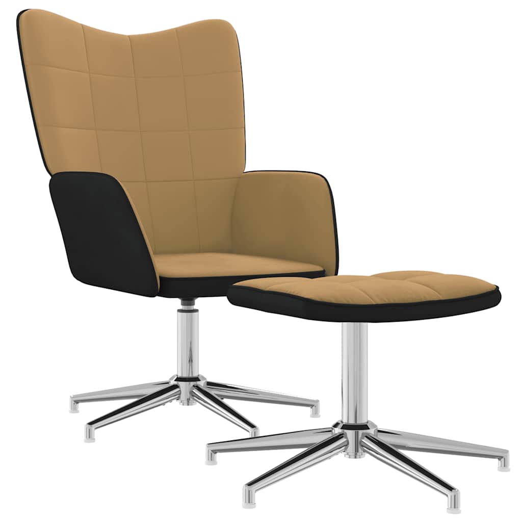 Relaxstoel Met Voetenbank Fluweel En Pvc