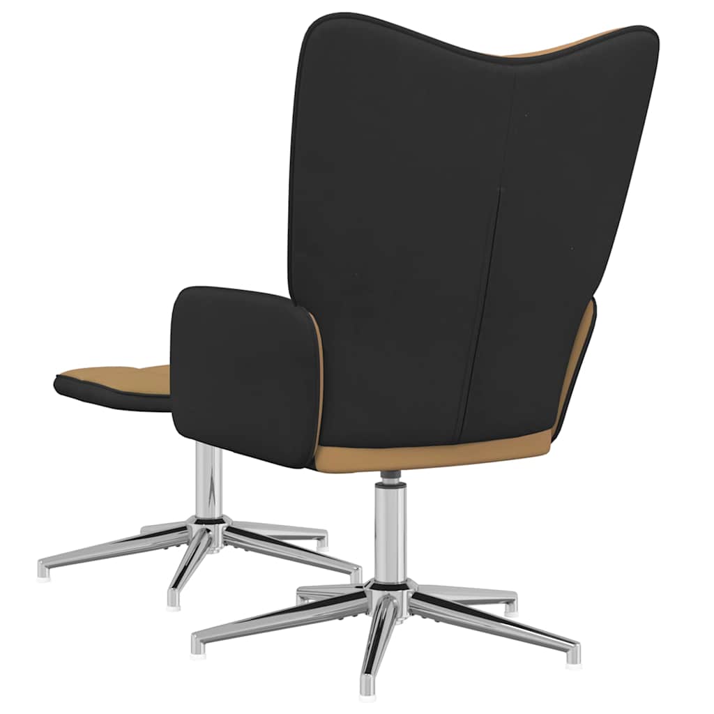Relaxstoel Met Voetenbank Fluweel En Pvc