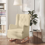 Fauteuil Met Massief Rubberwood Schommelpoten Stof