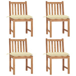 Tuinstoelen 4 St Met Kussens Massief Teakhout