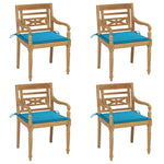 Stoelen Batavia 2 St Met Groene Kussens Massief Teakhout