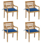 Stoelen Batavia 2 St Met Groene Kussens Massief Teakhout