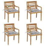 Stoelen Batavia 2 St Met Groene Kussens Massief Teakhout