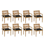 Stoelen Batavia 2 St Met Groene Kussens Massief Teakhout