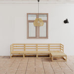 5-Delige Loungeset Massief Grenenhout Grijs