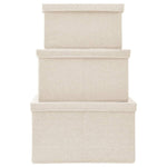 3-Delige Opbergboxenset Stapelbaar Stof Kleurig