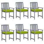 Tuinstoelen 8 St Met Kussens Massief Acaciahout Grijs