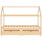 Kinderbedframe Met Lades Massief Grenenhout
