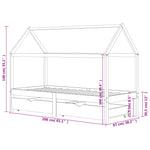 Kinderbedframe Met Lades Massief Grenenhout
