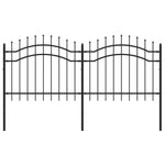 Tuinhek Met Spijlpunten Gepoedercoat Staal Zwart
