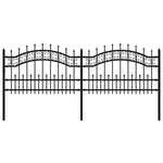 Tuinhek Met Spijlpunten 115 Cm Gepoedercoat Staal Zwart