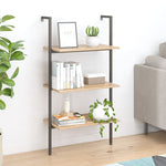 Ladderrek Met 3 Schappen 64X35X120,5 Cm En Zwart