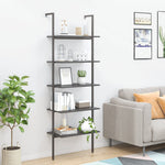 Ladderrek Met 3 Schappen 64X35X120,5 Cm En Zwart