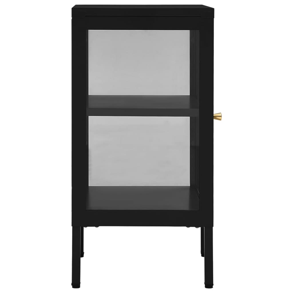 Dressoir 38X35X70 Cm Staal En Glas