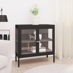 Dressoir 70X35X70 Cm Staal En Glas