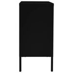 Dressoir 75X35X70 Cm Staal En Gehard Glas
