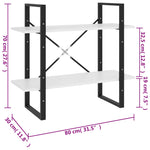 Boekenkast Met 2 Schappen Spaanplaat Wit