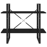 Boekenkast Met 2 Schappen Spaanplaat Zwart