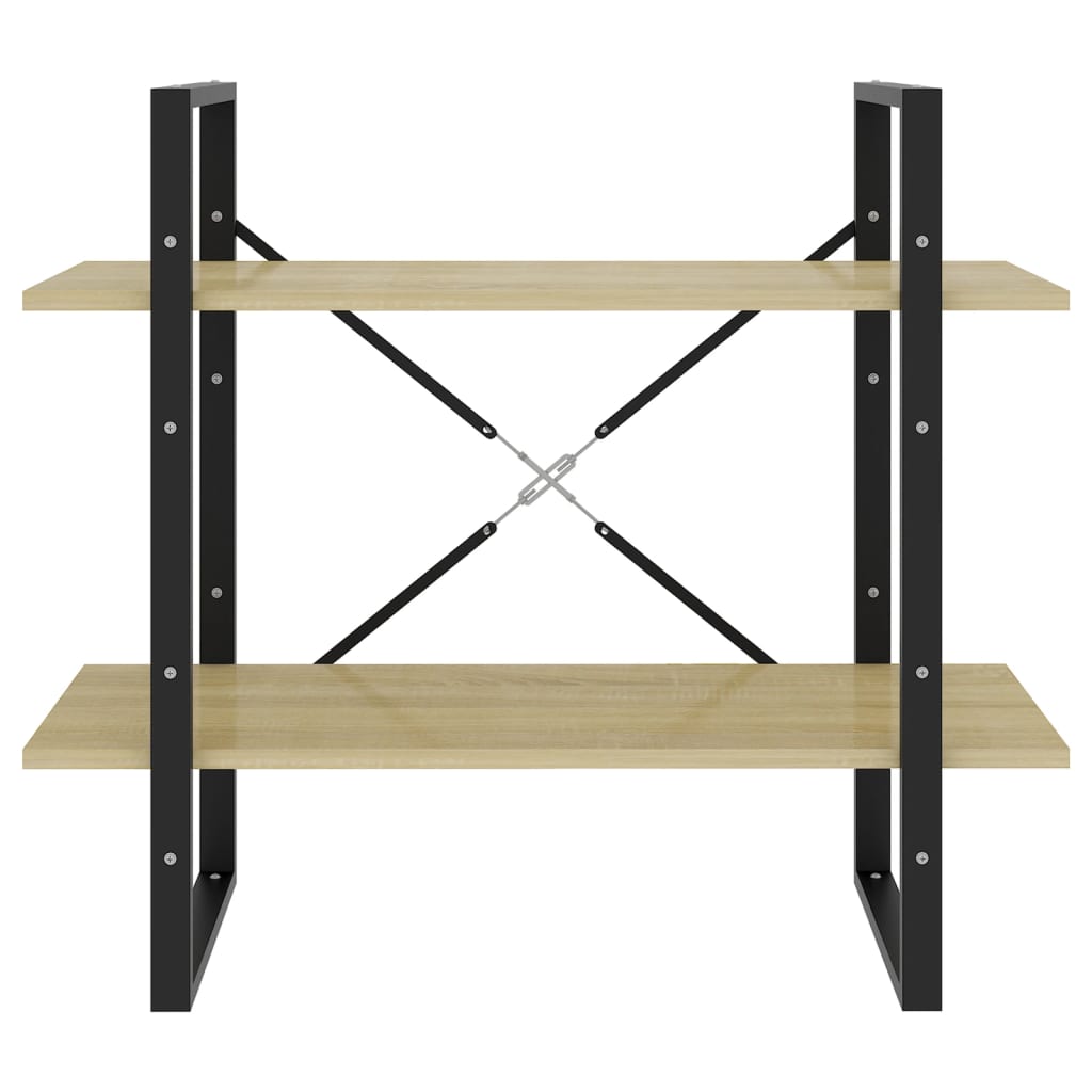 Boekenkast Met 2 Schappen Spaanplaat Sonoma Eiken