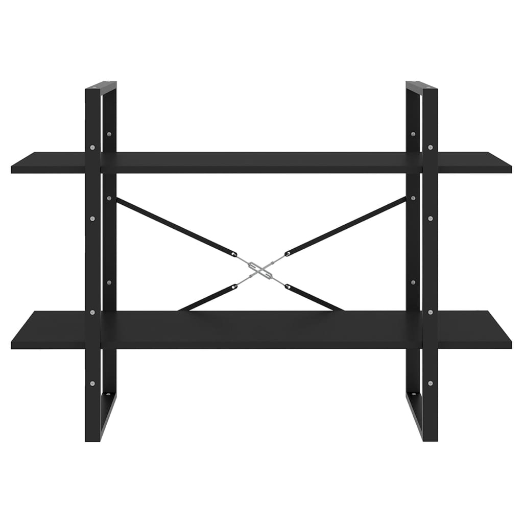 Boekenkast Met 2 Schappen Spaanplaat Zwart