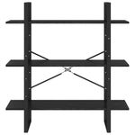 Boekenkast Met 3 Schappen Grenenhout Zwart