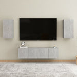 5-Delige Tv-Meubelset Bewerkt Hout Kleurig