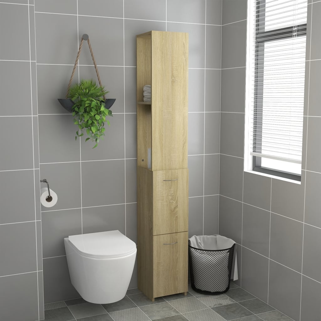 Badkamerkast 25X26,5X170 Cm Bewerkt Hout Sonoma Eikenkleurig