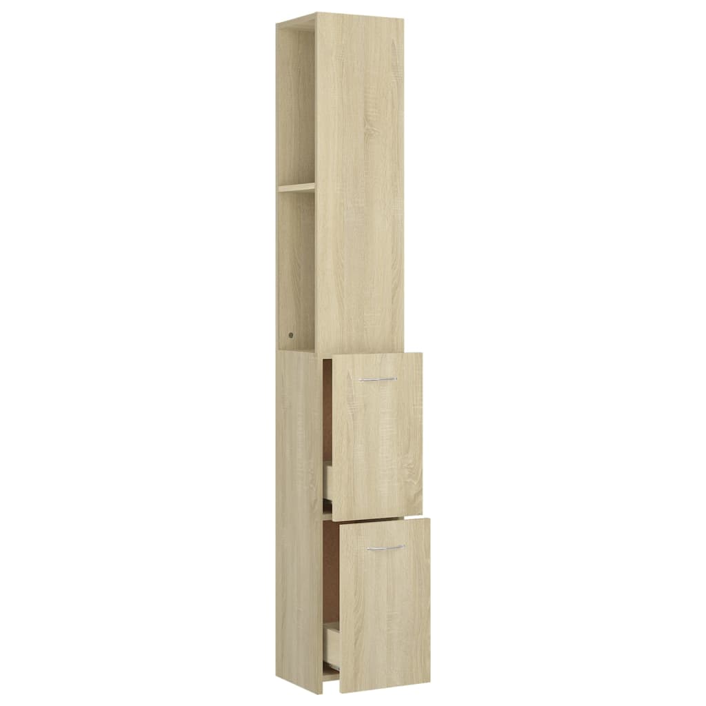 Badkamerkast 25X26,5X170 Cm Bewerkt Hout Sonoma Eikenkleurig