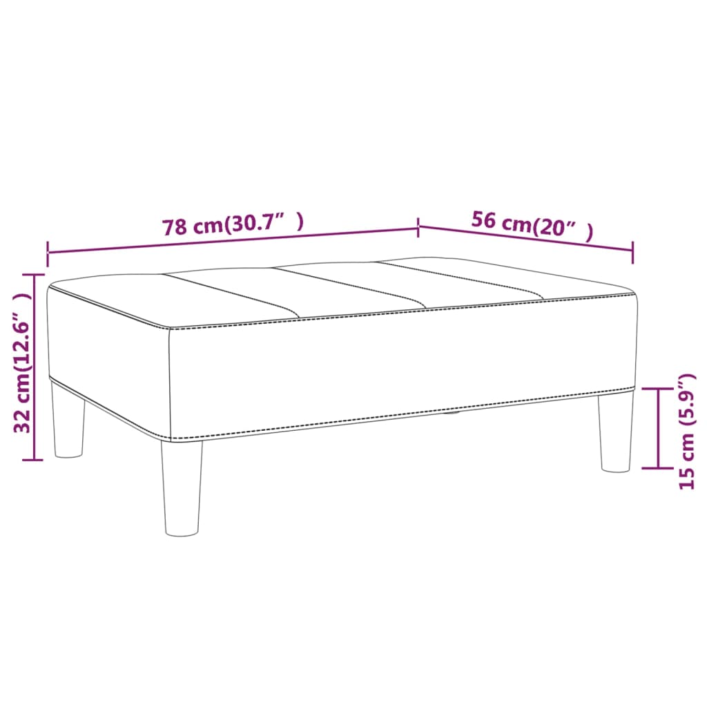 Voetenbank 78X56X32 Cm Fluweel