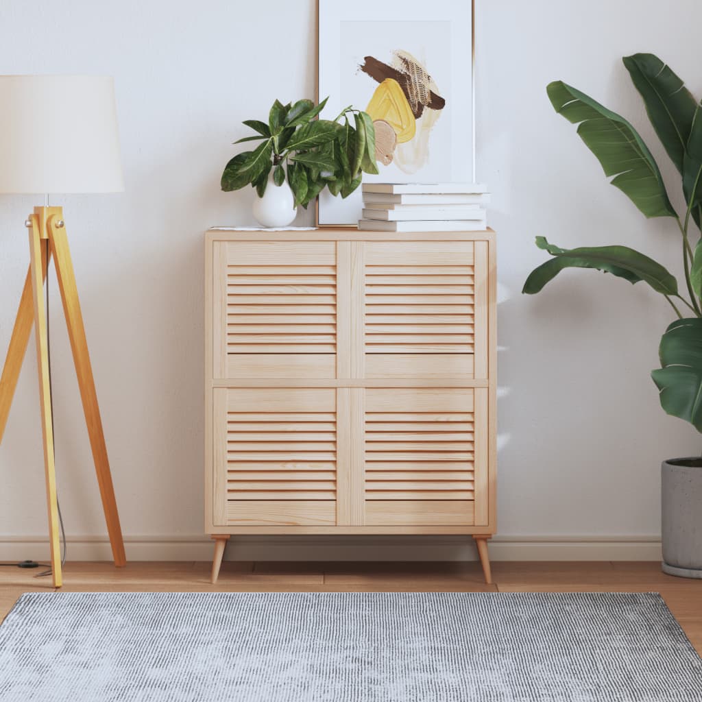 Kastdeur Met Lamellen 39,5X39,4 Cm Massief Grenenhout