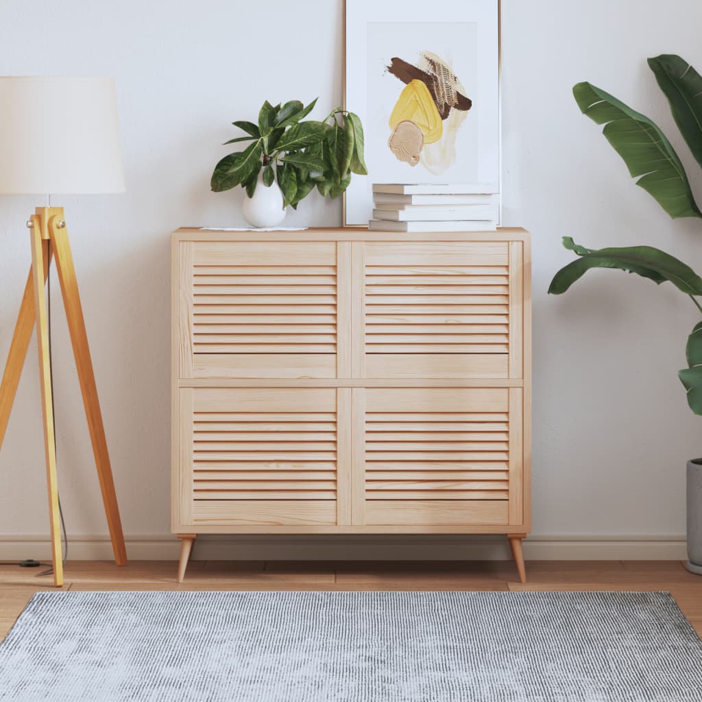 Kastdeur Met Lamellen 39,5X39,4 Cm Massief Grenenhout