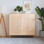 Kastdeur Met Lamellen 39,5X39,4 Cm Massief Grenenhout