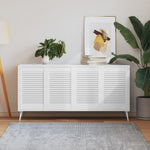 Kastdeur Met Lamellen 39,5X39,4 Cm Massief Grenenhout