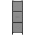 Opbergkast Met 3 Stoffen Lades 34X34X101 Cm Staal Grijs Hoogglans Grijs